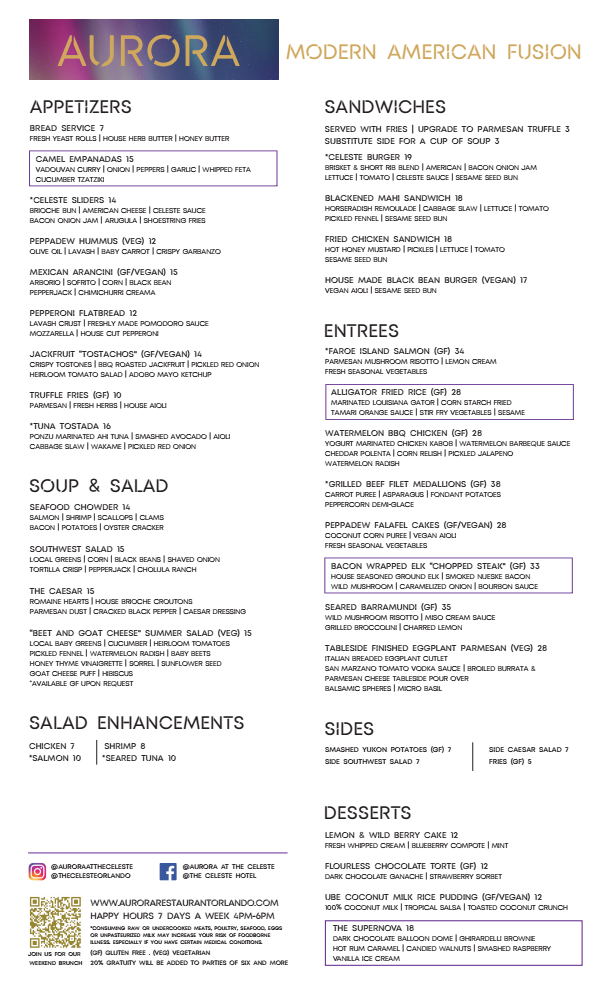 Aurora Menu- Lunch Dinner Updated 05/27/26